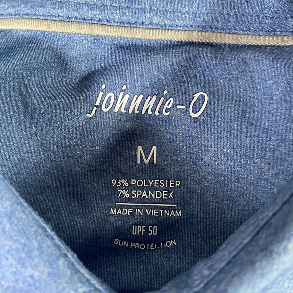 Johnnie-O Polo Shirt Mens Medium Blue Lake Birdie Performance Golf UPF 50 - Picture 3 of 8